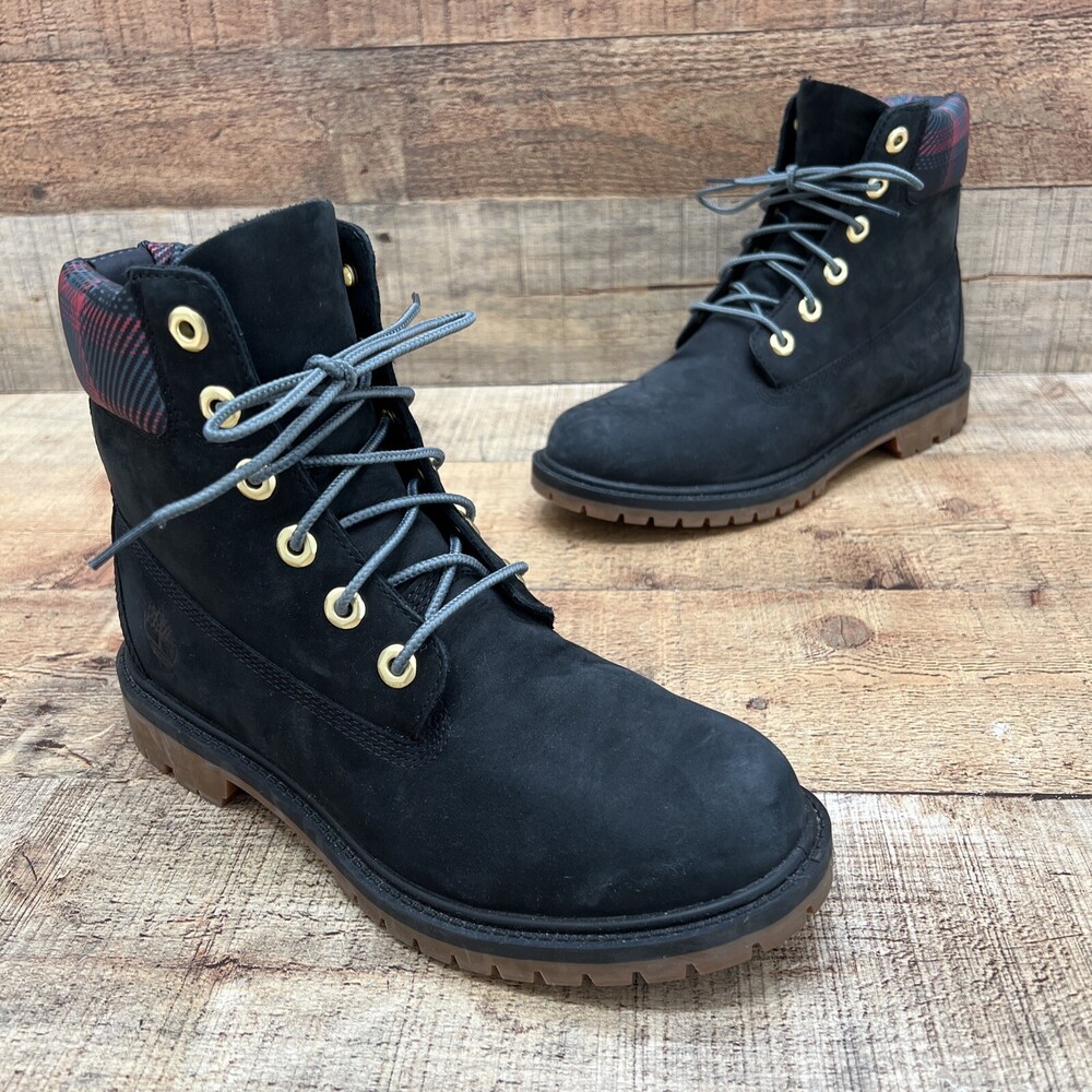 Timberland Primaloft 200 Gram Womens Black Nubuck Leather Waterproof Boots Sz 8